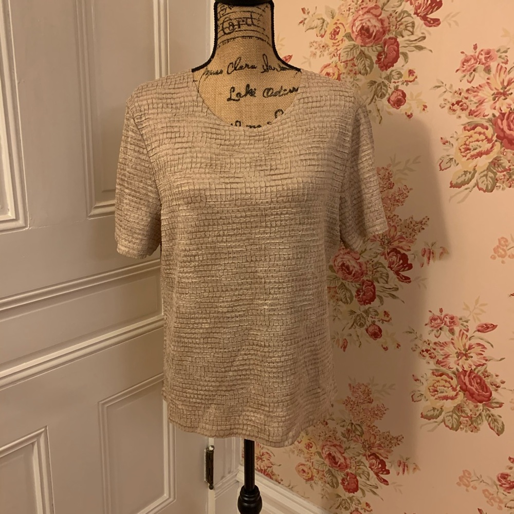 🍒 Tan Textured Blouse- JM Collection